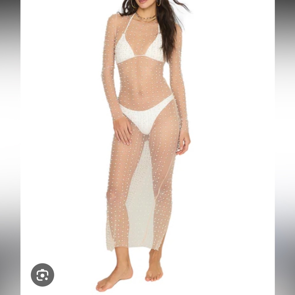 Beach Bunny Sheer White Swim Cover-Up